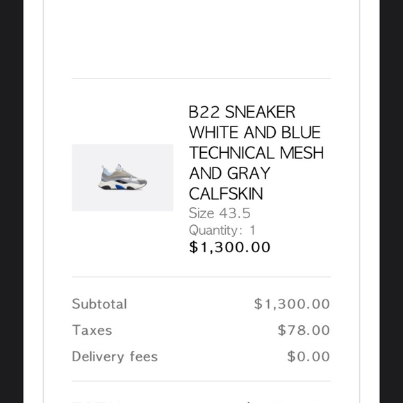Dior b22 White and Blue Technical Mesh and Gray Calfskin - Picture 1 of 7